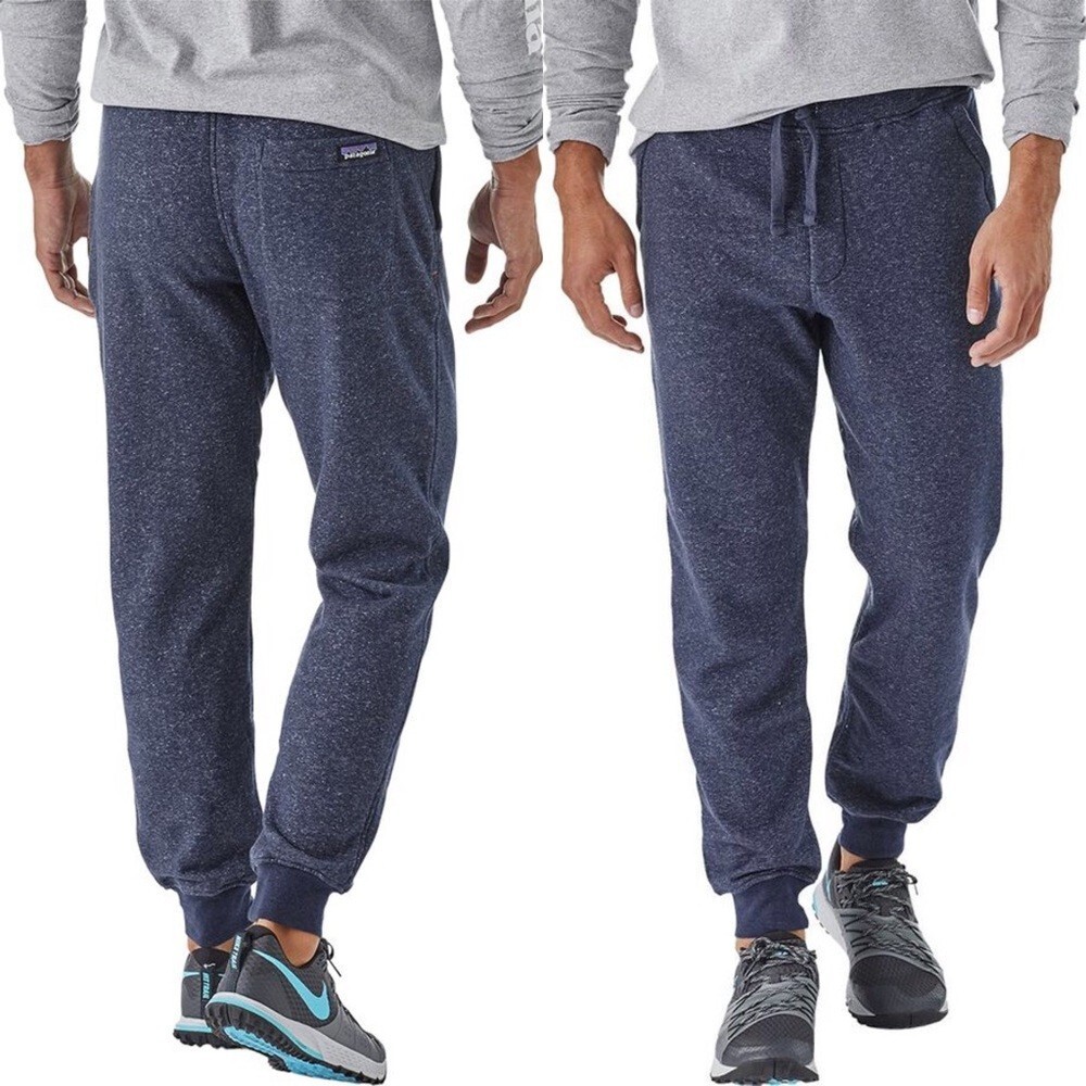 Patagonia Men's XL Mahnya Fleece Pants Blue Heavyweight French Terry Joggers